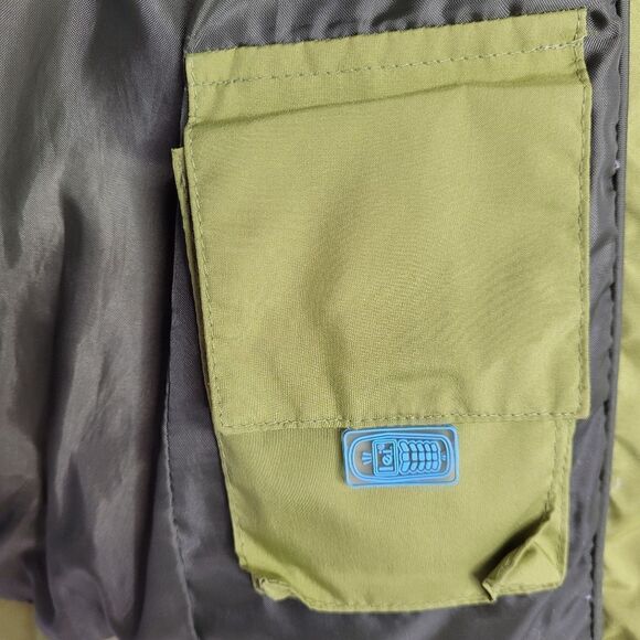 Y2K/90s chartreuse green full zip‎ down fill blend winter ski jacket M - Picture 9 of 14